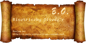 Bisztriczky Olivér névjegykártya